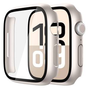lot 4298 image: Misxi 2 Pack Tempered Glass Case Compatible for Apple Watch Series 11 (2025) Series 10 46mm, Hard PC Screen Protector Overall Protection Ultra-Thin Scratch-Resistant Cover for iWatch, 2 Starlight