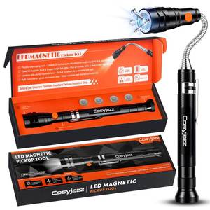 lot 4325 image: Magnetic Pickup Tool, Cosyjazz Magnetic Flashlight Telescoping Magnet with LED Flashlight and Extendable Neck, Cool Gadget Birthday Gifts for Men, Dad, Husband, Mechanic, Tech, Handyman