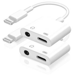 lot 4326 image: Apple MFi Certified 2-in-1 Charging & Audio Adapter for iPhone, Lightning to 3.5mm Headphone Jack Dongle Splitter, Supports Hi-Res Lossless Sound, Compatible with iPhone 14131211XSXR87 2Pack