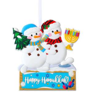 lot 4337 image: Jetec 2025 Hanukkah Snowman Tree Ornament Jewish Chanukah Gifts Christmas Tree Ornaments Chanukah Hanging Decoration Pendant Party Supplies Happy Hanukkah Gifts Menorah Star of David Decor