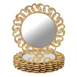 lot 5722 image: MAONAME 13 Gold Charger Plates Set of 6, Mirror Charger for Dinner Plates, Plastic Plate Chargers with Entwined Swirl Rim, Round Chargers for Table Setting, Wedding