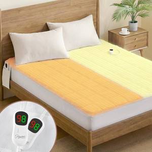 lot 5723 image: Homemate Heated Mattress Pad Queen Size for Cold Sleepers, 5 Heated Setting Coral Fleece Electric Mattress Pad Queen, Bed Warmer with Dual Controller & Auto Off 10 Hours, Fit Up to 21 Inch, 80x60