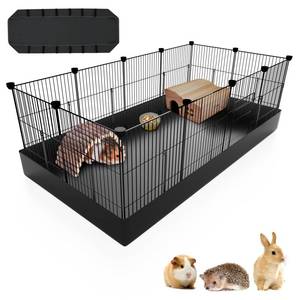 lot 5726 image: PAWING 12 Panels Small Animal Playpen with Waterproof Mat - Durable Metal Wire Yard Fence for Guinea Pigs, Kittens, Puppies, Hamsters, and Hedgehogs - Indoor & Outdoor Pet Cage