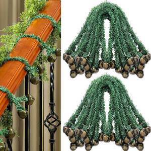 lot 5737 image: Motionchic 50 Pcs 20 Inches Christmas Garland Ties with Bells Decorative Twist Ties Garland Hanger for Banister Stairs Railing Garden Reusable Flexible Twist for Xmas Holiday Decorations (Bronze)