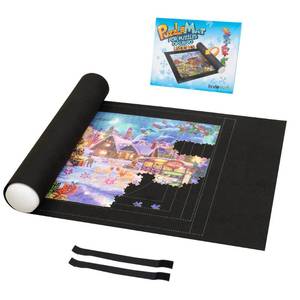 lot 5751 image: Lavievert 1500 Piece Jigsaw Puzzle Mat Roll Up with Unique Auxiliary Line Design, Portable Puzzle Board for Adults, Non-Slip Puzzle Keeper Storage Saver for Up to 1500 Piece Puzzles