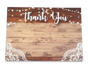 lot 6027 image: A25 Thank You Cards Thick Rustic Style With 25 Envelopes