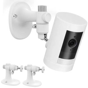 lot 6076 image: 2Pack Wall Mount Bracket for Ring Stick Up Cam & Ring Outdoor Cam Plus, Adjustable Durable Mount Stand Also fit for eufy Arlo Simpllisafe Cam, Drill or No Drill Two Ways Installation Strong Adhesive