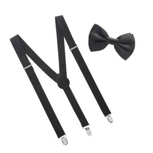 lot 6079 image: Man of Men Bow Tie and Suspenders for Men, Men��s Black Bowtie and Suspenders Set, Boys, Women - Tirantes Para Hombre, One Size Fits Most
