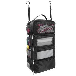 lot 6092 image: Olosar Suitcase Organizer, Travel Luggage Organizer Portable Hanging Travel Shelves Collapsible Hanging Packing Cubes for Carry on Suitcase, Black