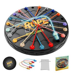 lot 6094 image: lartoys Rope Untangling Puzzle Game, Educational Strategy Board Game for Kids & Adults, Family Travel Party Games with Multi-Level Challenges, Gifts for All Ages(Manual on Box)