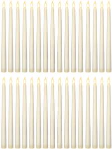 lot 6096 image: Treela 24 Pcs Flameless Taper Candles Battery Operated Bulk Fake Candles Light LED Candlesticks Flickering Tapered for Wedding Christmas Decoration(Basic,11 Inch,Ivory)
