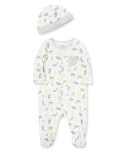 lot 6100 image: Little Me baby boys and Toddler Sleepers, Dinosaur Print, 6 Months US