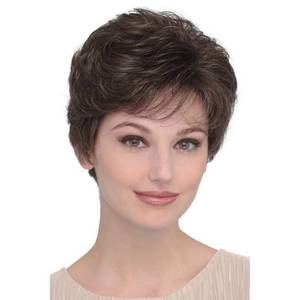 lot 6107 image: Wiwige Short Brown Pixie Wig Synthetic Layered Cosplay Hair Full Wigs for White Women (Brown mixed Blonde)
