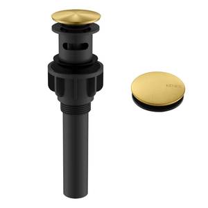 lot 6115 image: KENES Brushed Gold Pop Up Bathroom Sink Drain with Overflow, Bathroom Sink Drain Assembly with Strainer Pop Up Drain, Lavatory Bathroom Vanity Sink Pop Up Drain Stopper