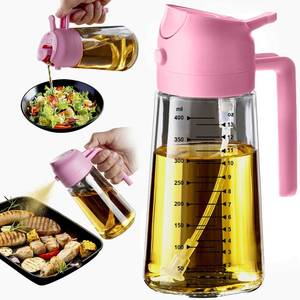 lot 6158 image: TrendPlain 16oz470ml Glass Olive Oil Sprayer for Cooking - 2 in 1 Olive Oil Dispenser for Kitchen Gadgets, Air Fryer, Salad, and BBQ - Bubblegum