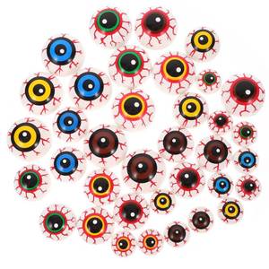 lot 6159 image: GLEAVI Ghost Eyeball Props Halloween Party Decorations Small Plastic Scary Eye Balls for Dollhouse and Tableware Set 1.57 Inch Half Eyeball Orbs