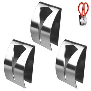 lot 6161 image: TorSor 3 Pack Kitchen Shears Holder Wall Mount Adhesive Kitchen Scissors Holder Clip Holster Organizer for Heavy Duty All Purpose Cooking Scissors Poultry Shears Seafood Scissor Knife Block Attachment