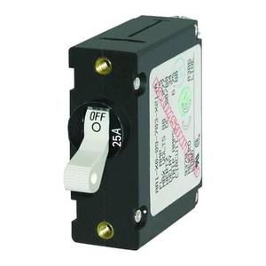 lot 6189 image: Blue Sea Systems 7218 A-Series White Toggle Circuit Breaker - Single Pole 25A