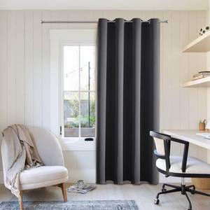 lot 7424 image: ChrisDowa Grommet Blackout Curtains for Bedroom - Thermal Insulated Room Darkening Curtains for Living Room (1 Panel Set, Dark Grey,52W x 72L)