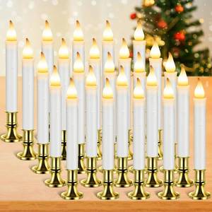 lot 7443 image: Yungyan 20 Pieces Window Candle Lights with Sensor Dusk to Dawn Flameless Battery Operated LED Candles Bulk Flicker Flame for Christmas Holiday Party Decorations