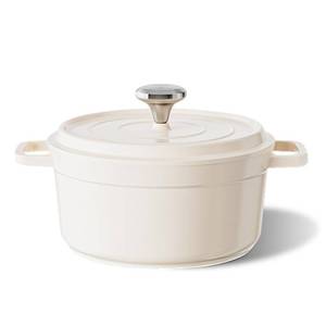 lot 7444 image: Dutch Oven Pot With Lid, 5 Qt Nonstick Enameled Dutch Oven for Bread Baking, Dual Handles Ceramic Saucepan, Kitchen Cookware for Braising Stews Roasting Baking, Safe across All Cooktops (White)