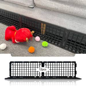 lot 7459 image: 12 PCS Under Couch Blockers for Bed Couch Furniture Underneath Stop from Getting Under The Sofa (Black Plastic)