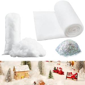 lot 7466 image: RRKTP 3pcs Christmas Fake Snow, Artificial Snow for White Christmas Tree Decorations, Soft Fluffy Snowflakes for Winter Wonderland,Twinkle Snow Glitter,Snow for Crafts Christmas Village Displays