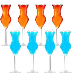 lot 7475 image: Suclain 8 Pcs Funny Wine Glasses Fancy Shaped Wine Glass Cute Cocktail Glasses Cool Drinking Glasses Cup Creative Goblet Glassware for Party Champagne Housewarming Bar Celebration Gift (2 Missing)
