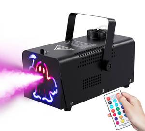 lot 7477 image: IMONE Fog Machine 500W 2000CFM 2 Spooky Themed Light Covers Smoke Machine with 72-LEDs with 12 Light Colors, Wireless Remote Controls, for Halloween, Wedding, Parties, DJ Stage, Indoor & Outdoor Use