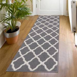 lot 7492 image: SHACOS Washable Runner Rug 20x59 Dirt Trapping Non Slip Rubber Backing Rug Runner Floor Mats Carpet Runners for Entryway Hallway Kitchen Garage Laundry Room, Light Gray