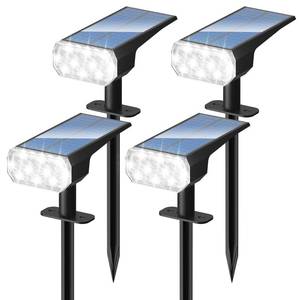 lot 7497 image: DINGLILIGHTING Solar Lights Outdoor Waterproof IP65 Led Spot Light Decorations for Garden - 3 Lighting Modes Solar Powered for Yard - Halloween Christmas Lights Landscape Pathway Patios 4PC White