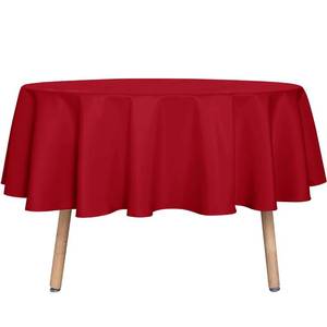 lot 8200 image: sancua Round Tablecloth - 60 Inch - Water Resistant Spill Proof Washable Polyester Table Cloth Decorative Fabric Table Cover for Dining Tables and Buffet Parties, Christmas Red