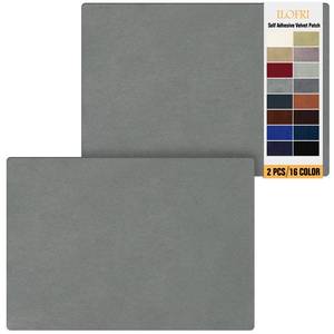 lot 8203 image: ILOFRI Fabric Couch Repair Patch Self Adhesive 8x11 inch 2PCS, Velvet Microfiber Flannel Sofa Repairing for Upholstery, Furniture, Loveseat, Car Seats, Office Chair, Cloth, Carpet - Gray 1