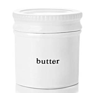 lot 8204 image: GDCZ Butter Dish With Water Line,Ceramics French Butter Keeper Crock With Lid, White
