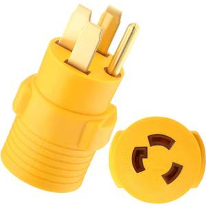 lot 8205 image: Kanayu NEMA 14-50P to L6-30R RV Generator Welder Adapter, 50A 4 Prong Male Plug to 30A 3 Prong Locking Female Outlet Receptacle Generator Welder Dryer EV Charger Power Cord Adapter