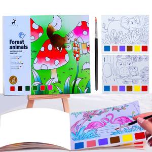 lot 8226 image: JUNQIU Watercolor Coloring Books for Kids Ages 4-8, Pocket Watercolor Painting Book for Toddlers, Arts and Crafts for Girls Gifts, Stocking Stuffers For Kids
