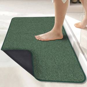lot 8227 image: Bath Mat,Ultra Thin Bathroom Rugs,Rubber Bath Mats for Bathroom,No Slip Bath Rugs,Quick Dry,Machine Washable,Low Pile,Absorbent,Shower Outside,Sink,Home Decor Accessories.Green,18x28(20x32inch)