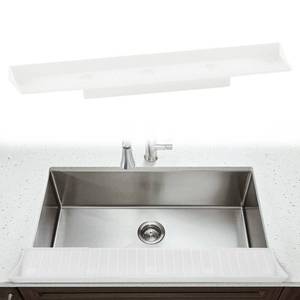lot 8246 image: Ninjatiger Sink Edge Protector Guard - 4.5 x 26 Kitchen Sink Splash Guard Silicone Kitchen Sink Edge Protector Mat for Quartz Granite Countertop Fit for 3.5���� To 4.5���� Wide Sink Countertop