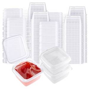 lot 8255 image: Sonile Square-shaped Disposable Sauce Cup Set - All-in-One Design with 4 Size Options, Convenient for Carrying and Use (2 oz.)