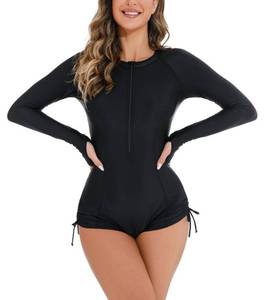 lot 8263 image: YATEEN Womens Athletic Training Swimsuit Long Sleeve Rashguard M