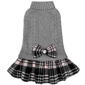 lot 8279 image: KYEESE Dog Sweater Warm Pullover Pet Coats Comfy Dogs Clothes with Bowtie Turtleneck Cat Sweaters Thick Dog Sweaters for Small Dogs Male Stretchy Knitwear Pet Sweater Dress for Cold Weather Winter