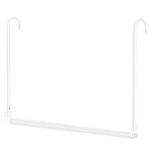 lot 8295 image: Hanging Closet Rod Adjustable Width Height Closet Rod For Hanging Clothes White 1 Pack Closet Extender Hanging Rod Clothes Space-Saving Hanging Bar Organizer