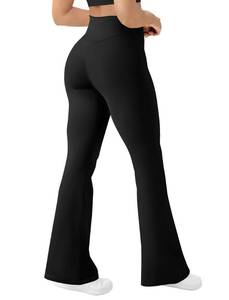 lot 8302 image: AB-Eleven Womens Yoga Pants Bootcut Flare Leggings Flared Bell Bottom Leggings High-Waisted Workout Pants Tummy Control Black L