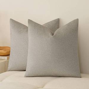 lot 8314 image: a moment Pack of 2 Light Grey Stain-Resistant Throw Pillow Covers Pet-Friendly Pillowcases Cushion Covers for Sofa Couch Bed Outdoor Waterproof 20x20 Inch