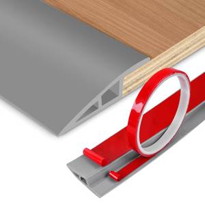 lot 8316 image: Floor Transition Strip Vinyl Door Threshold Ramp Self Adhesive Carpet Edging Strip Doorway Edge Trim, Overlap Edge Reducer for Laminate Carpet, Floor, Tile (Gray, 25 to 35, 3.3Ft)