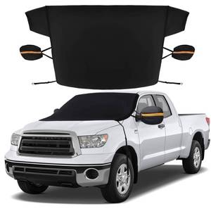 lot 8327 image: Sfee Windshield Cover for Ice and Snow,Heavy-Duty 600D Waterproof Windshield Snow Cover With 2 Mirror Covers, All-Weather Magnetic Frost Guard Winter Car Snow Cover Fit Car, Truck, Suv,Van (77 X 47)