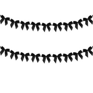 lot 8333 image: 2 Strings Black Hanging Bows for Fireplace, Christmas Hanging Decorative Satin Bows Wedding Garland Bowknot for Home Bridal Shower Party Decorations
