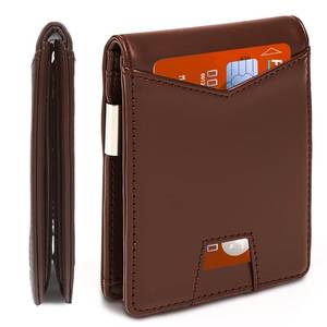 lot 8335 image: PUPTILY Slim Wallet for Men, Slim �� Stylish RFID Blocking Wallet with Money Clip & Easy-Grab Card Slot, Compact Bifold Minimalist Wallet for Front Pocket, Travel & Daily Use - Brown