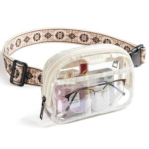 lot 8346 image: LATMAP 2L Clear Fanny Pack Stadium Approved, Clear Bag for Stadium Events Crossbody Belt Bag Purse for Sports-Beige