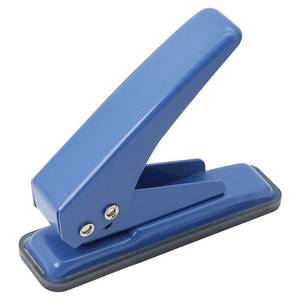 lot 8354 image: Single Hole Puncher Handheld 14 Inches Hole Punch, 20 Sheet Paper Punch Capacity Metal Hole Puncher with Skid-Resistant Base for Paper, Chipboard, Art Project, Blue
